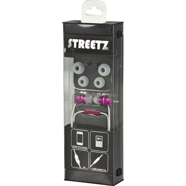 STREETZ in-ear headset för iPhone med 3,5mm anslutning, rosa - 2