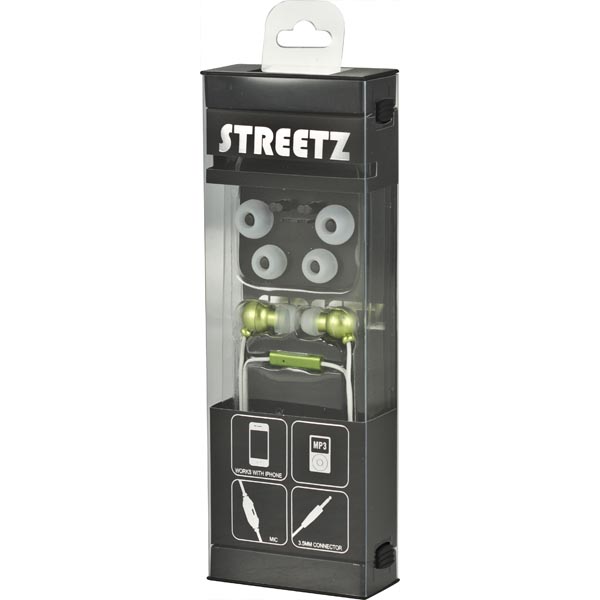 STREETZ in-ear headset för iPhone med 3,5mm anslutning, grön - 2