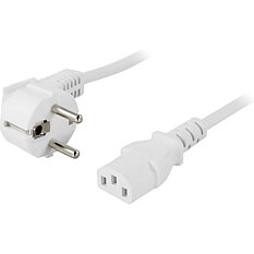 Deltaco Jordad apparatkabel, 0,2m, vit