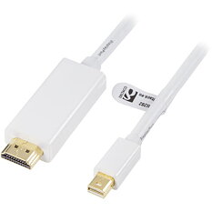Deltaco Mini DisplayPort till HDMI-monitorkabel med ljud, 3m