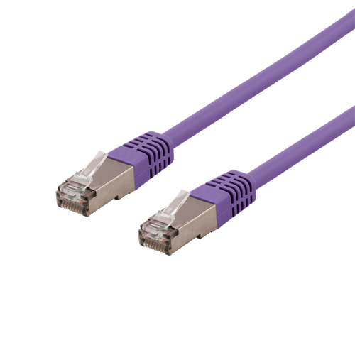 Deltaco U/FTP Cat6a patchkabel, 0,5m, lila