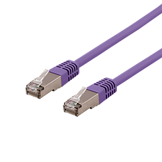 Deltaco U/FTP Cat6a patchkabel, 0,5m, lila