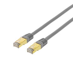 Deltaco S/FTP Cat7 patchkabel, 0,5m, grå