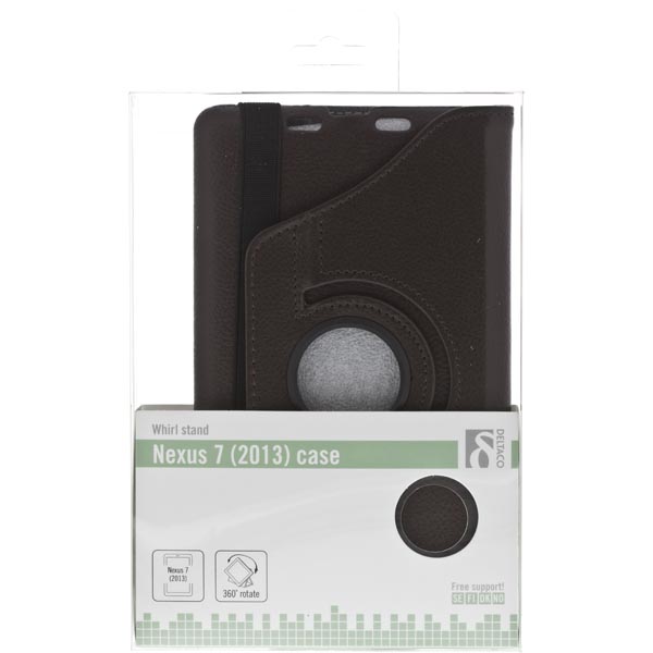 DELTACO fodral med roterande hållare för Nexus 7 (2nd generation), brun - 2