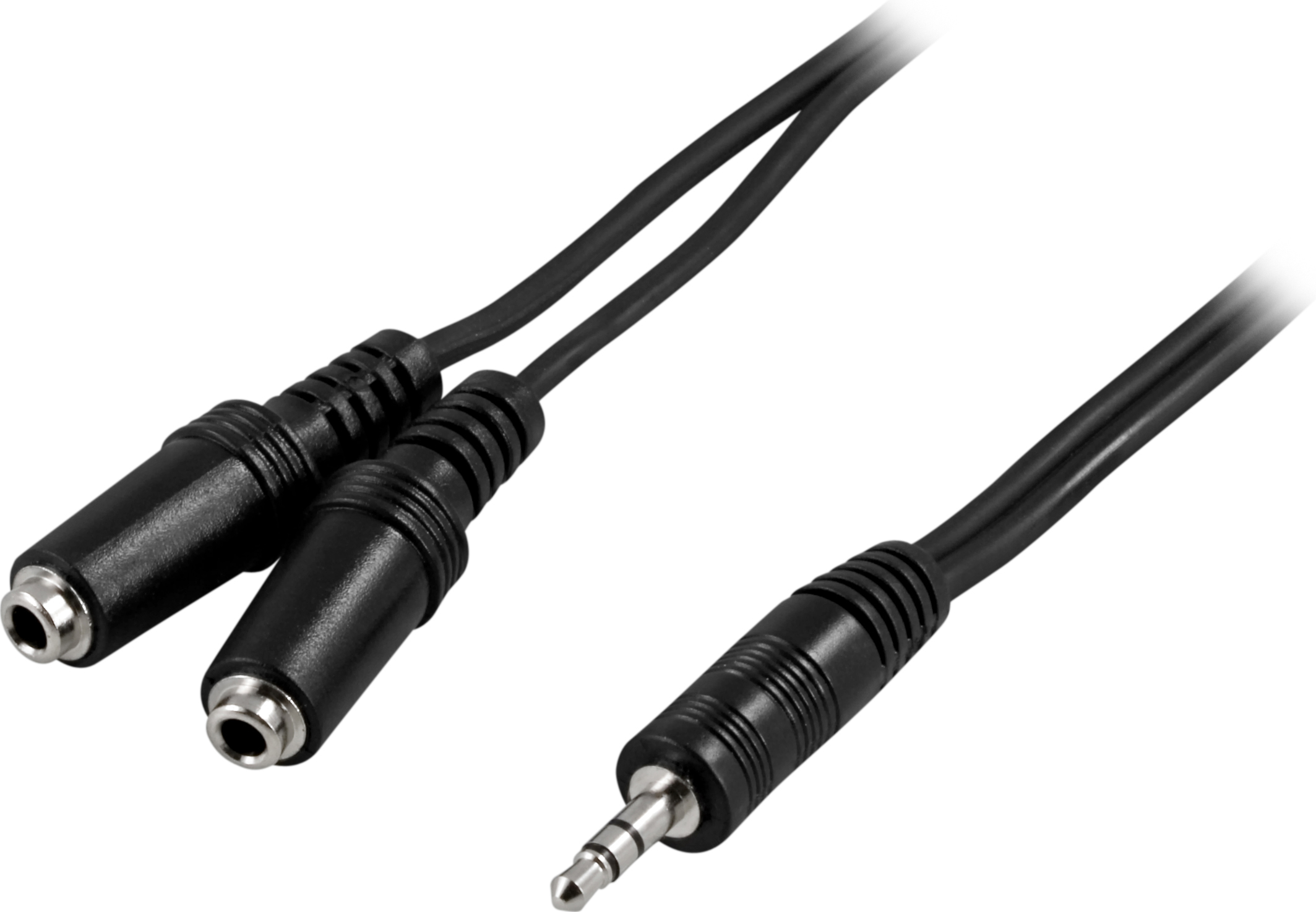Deltaco Ljudkabel, Y-splitter, 3,5mm 1xha -2xho, 2m