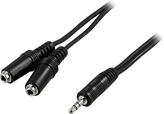 Deltaco Ljudkabel, Y-splitter, 3,5mm 1xha -2xho, 2m