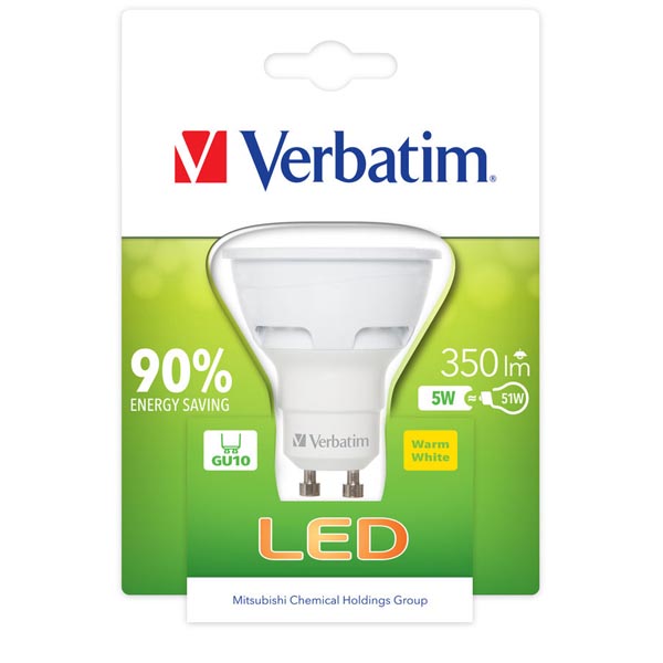 Verbatim LED PAR16, LED-lampa, GU10, varmvitt ljus, 5W - 5