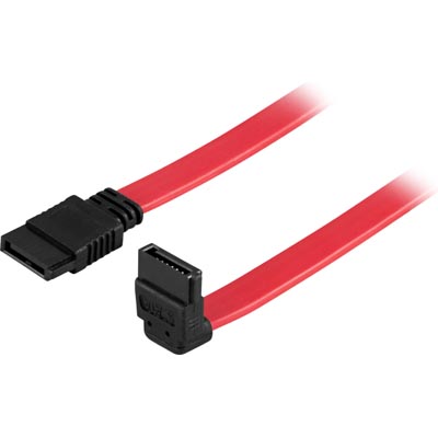 Deltaco SATA/SAS-kabel, vinklad(ner)-rak, 0,5m