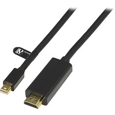 Deltaco Mini DisplayPort till HDMI-monitorkabel med ljud, 1m, svart