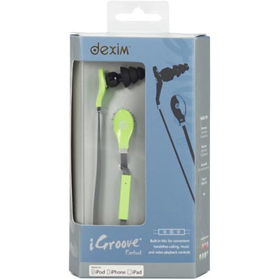 Dexim iGroove in-ear öronsnäckor till iPhone, grön - 2