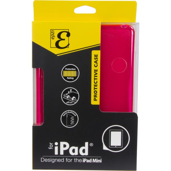 EPZI thermoplastskal för iPad mini, matt baksida, delvis transparent, rosa - 2