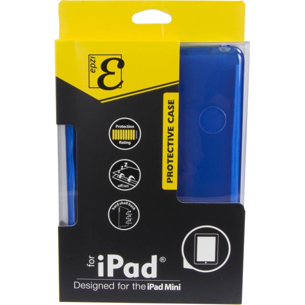 EPZI thermoplastskal för iPad mini, matt baksida, delvis transparent, blå - 2