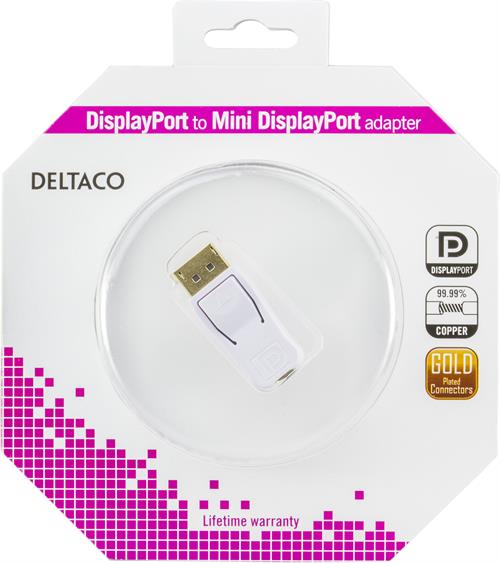 Deltaco DisplayPort till Mini DisplayPort, vit - 4