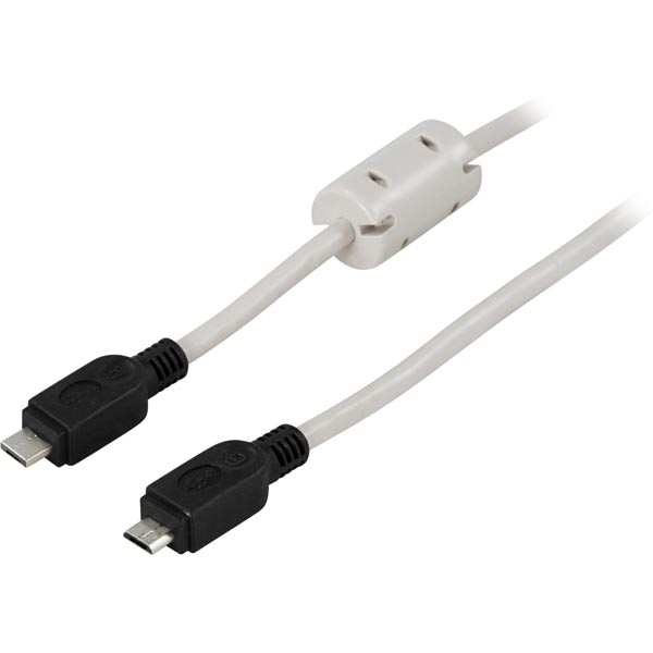 Deltaco USB 2.0 OTG-kabel Typ Micro A ha - Typ Micro B ha, 2m, grå/svart