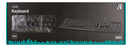 Deltaco Tangentbord, nordisk layout, USB, 1,1m kabel, svart - 4