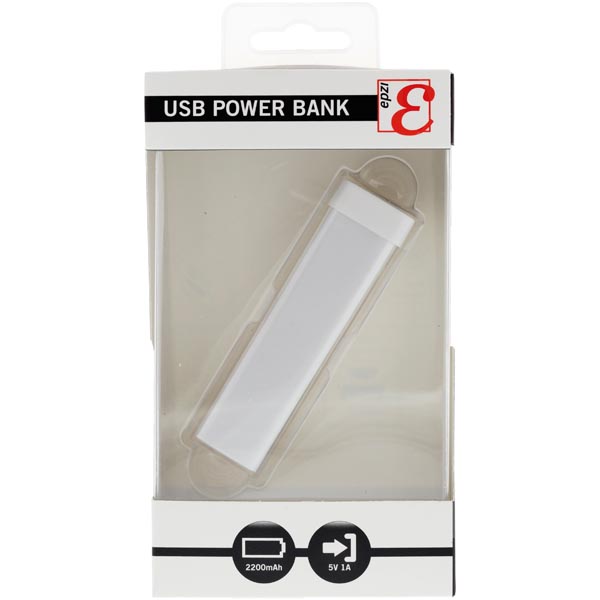 EPZI Powerbank, portabelt batteri, vit - 2