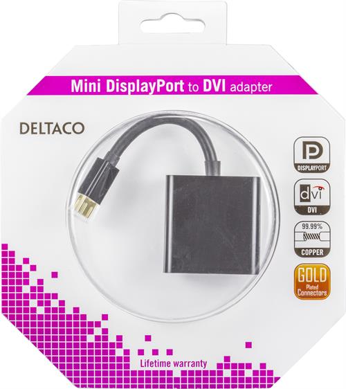 Deltaco mini DisplayPort till DVI-D Single Link adapter - 3