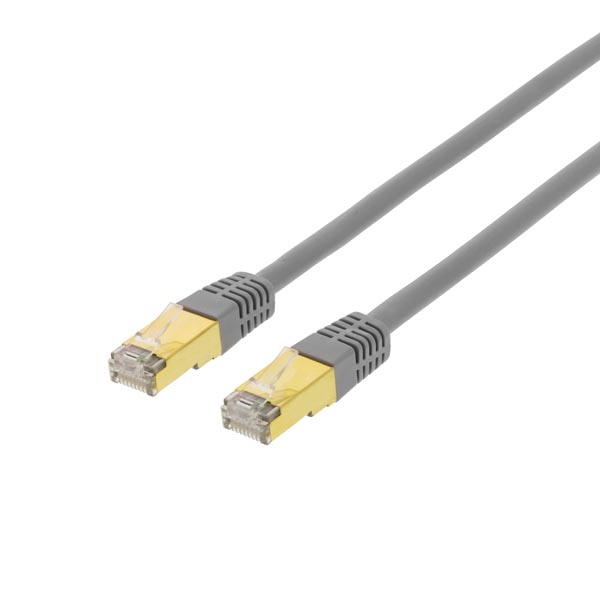 Deltaco S/FTP Cat7 patchkabel, 3m, grå
