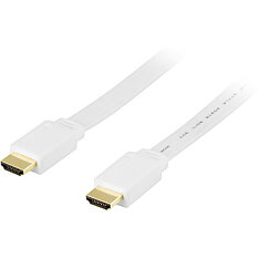 Deltaco HDMI-kabel, 7m, 4K, 3D, flat, vit