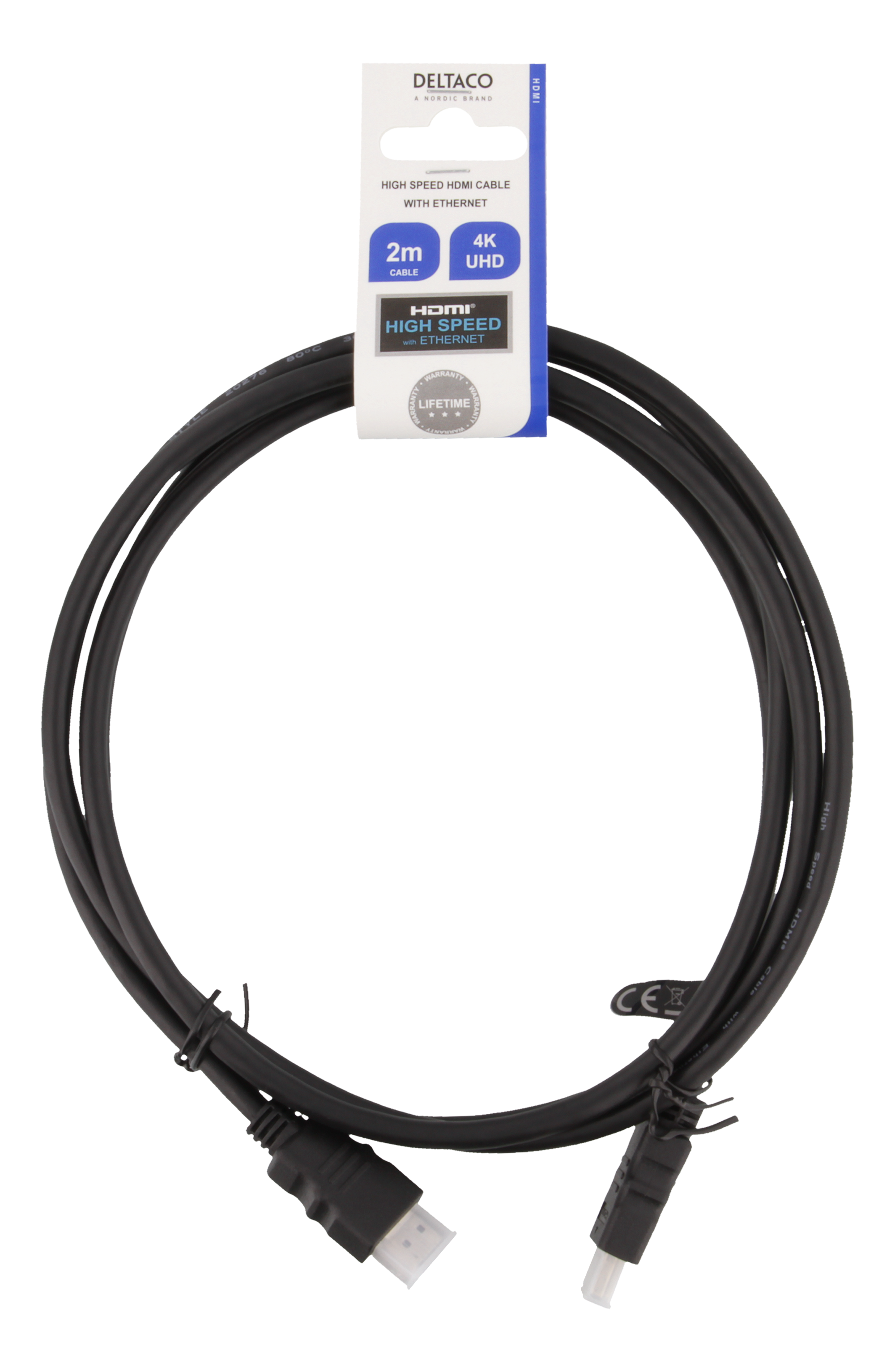 Deltaco HDMI-kabel, 2m, 4K, svart - 2