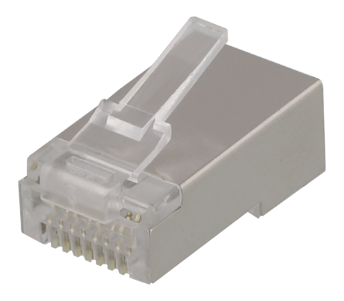 Deltaco RJ45 kontaktdon för patchkabel, Cat6, skärmad, insats ingår, 20-pack
