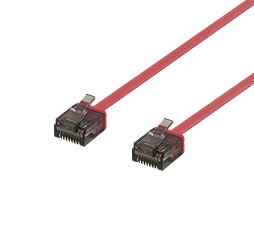 Deltaco U/UTP Cat6a patchkabel platt, 5m, röd