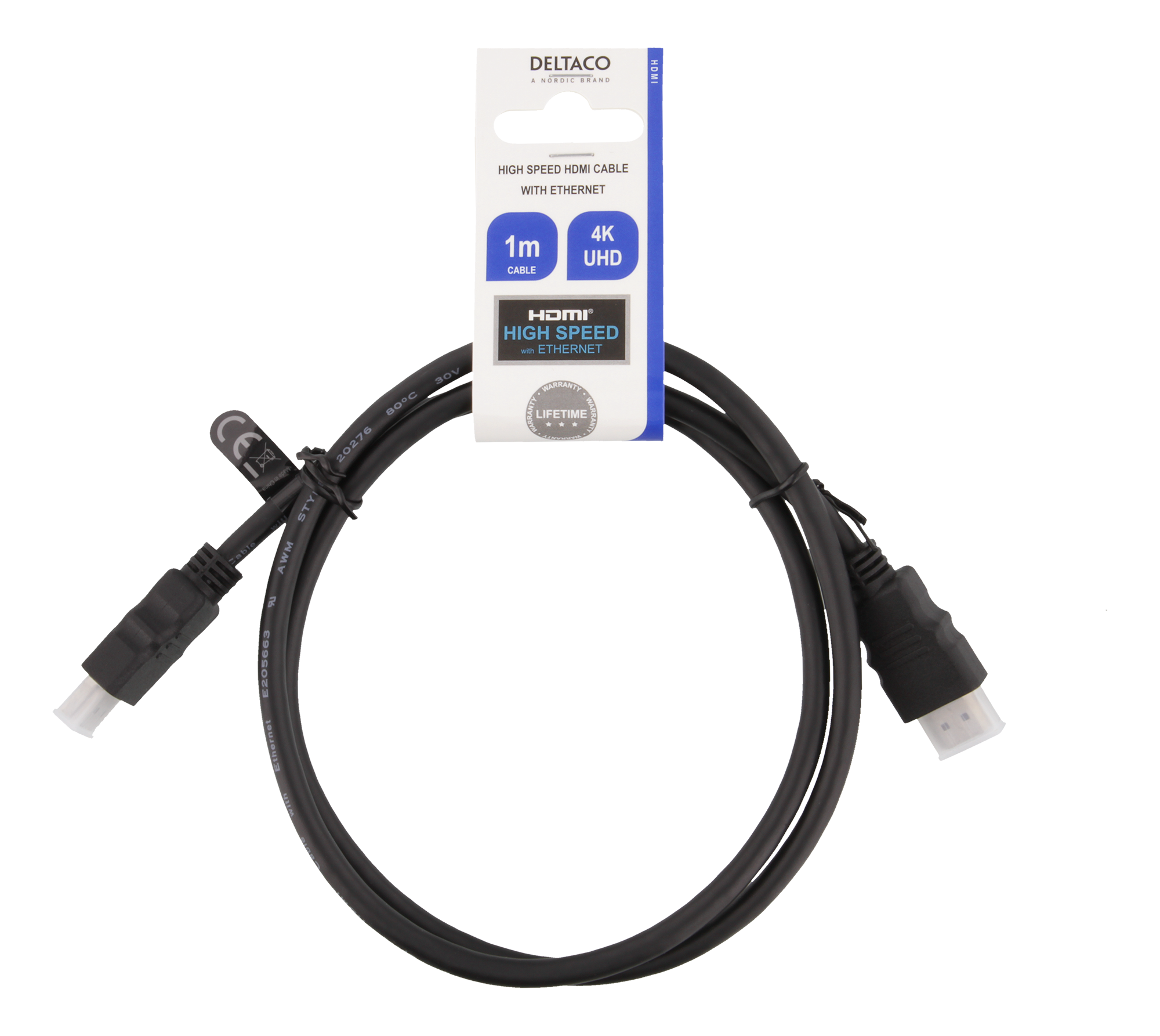 Deltaco HDMI-kabel, 1m, 4K, svart - 2