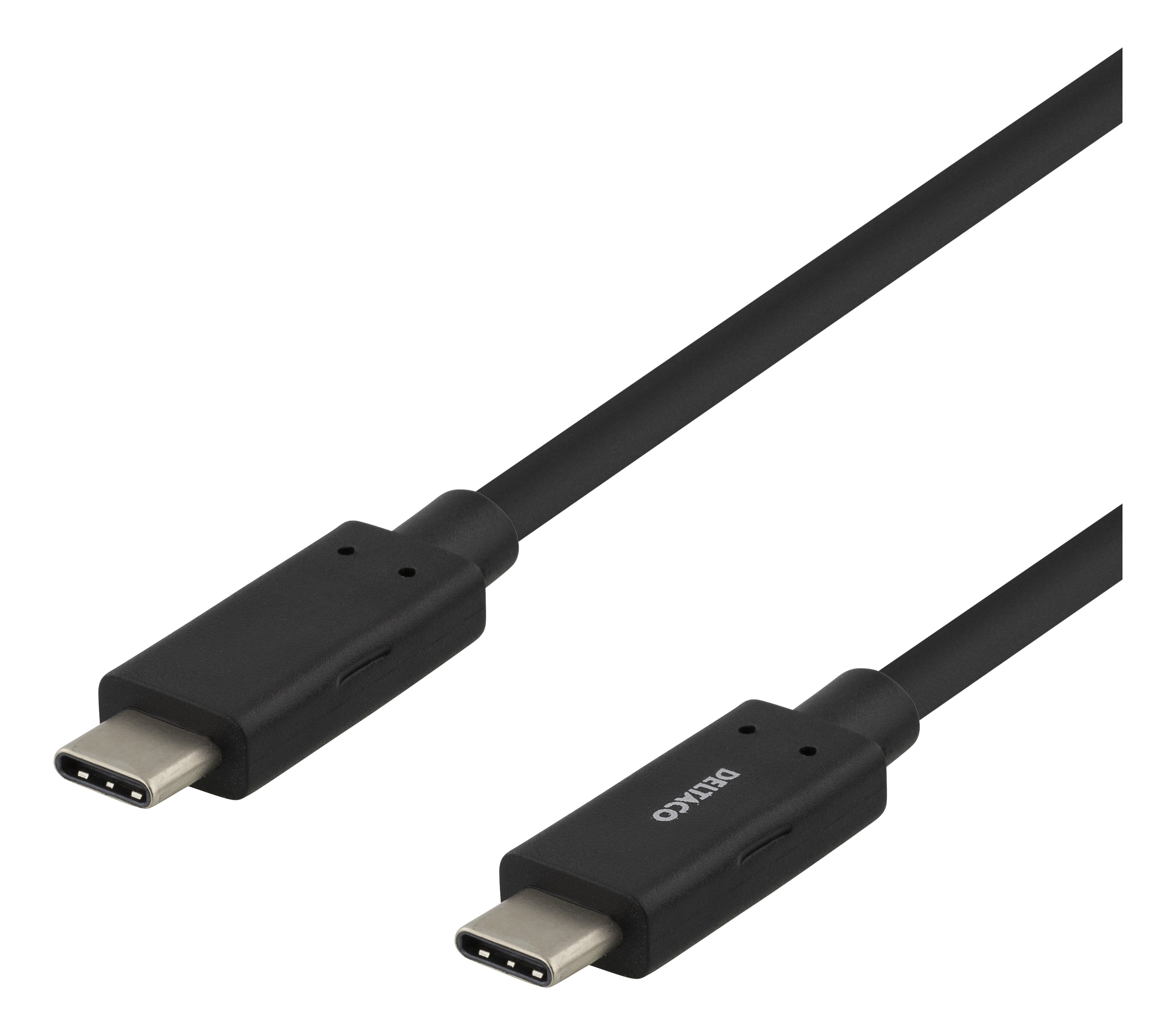 Deltaco USB-C till USB-C-kabel, 1m, 60W 3A, USB 3.1 Gen 1, svart