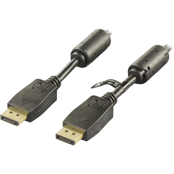 Deltaco DisplayPort monitorkabel, 3m, svart