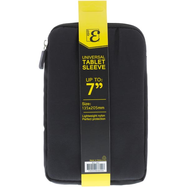 EPZI Universal Tablet Sleeve, nylonfodral för surfplattor upp till 7", svart
