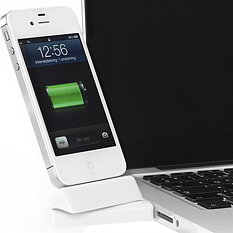 Innovazione USB-dockning för iPhone/iPod, dockkontakt, vridbar 180 grader, vit