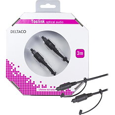 Deltaco Digital fiberkabel audio, Toslink-Toslink, 3m