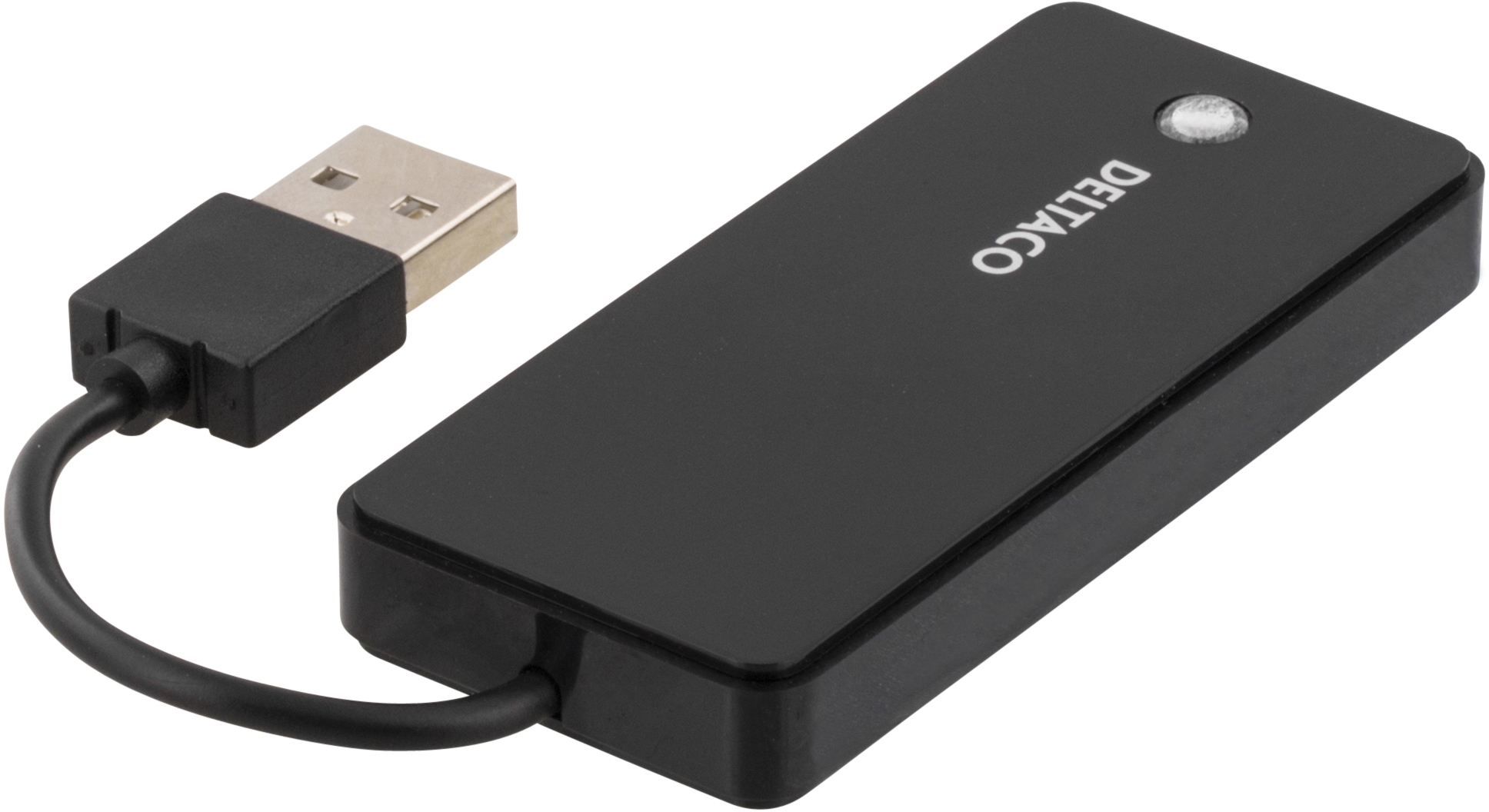 Deltaco USB-A 2.0 hubb, 4x USB-A, svart - 2