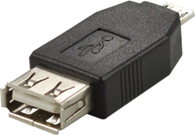 Deltaco USB-adapter Typ A ho - Typ Micro B ha, svart  - 3