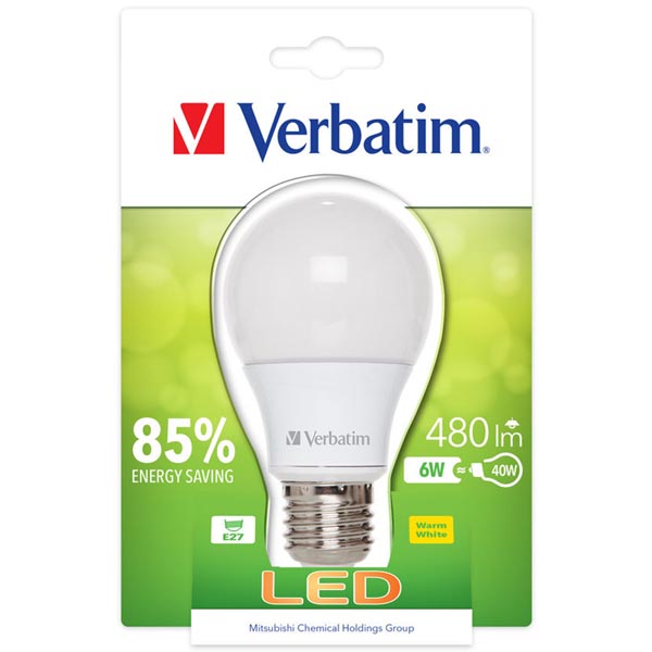 Verbatim LED Classic, LED-lampa, E27, varmvitt ljus, 6W - 2