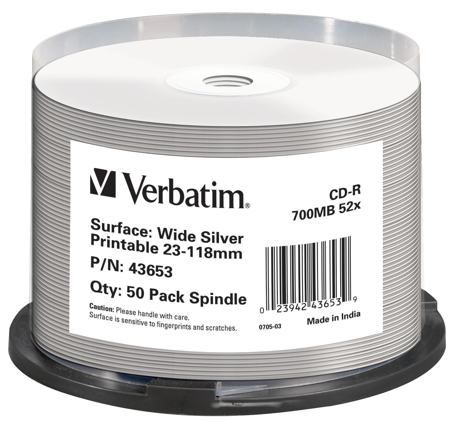 Verbatim CD-R 52x, Silver Wide Print, 50-pack