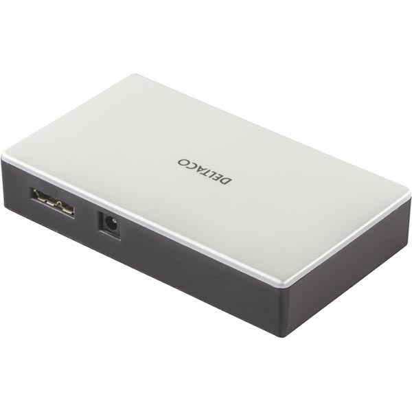 Deltaco USB 3.0-hubb, 4xTyp A ho, svart/silver - 2