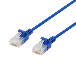 Deltaco U/UTP Cat6a patchkabel slim, 2m, blå