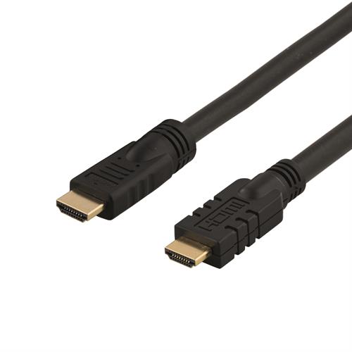 Deltaco HDMI-kabel, 25m, 4K, 3D, aktiv, svart