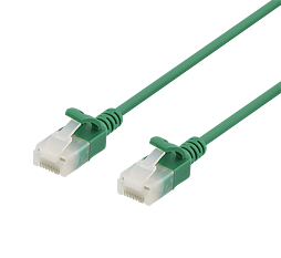 Deltaco U/UTP Cat6a patchkabel slim, 1m, grön