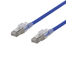 Deltaco S/FTP Cat6A patchkabel, 1,5m, låsbara kontakter, blå