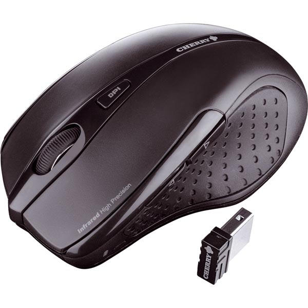 CHERRY MW3000, trådlös optisk mus, 4-knappar+scroll, USB, svart