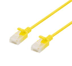 Deltaco U/UTP Cat6a patchkabel slim, 5m, gul