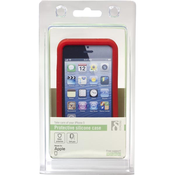 Deltaco sillikonskal till iPhone 5, röd - 2