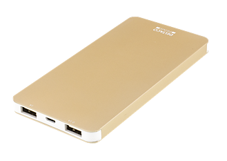 Deltaco Prime Power bank, 5000mAh, 5V 2,1A, 2xUSB Typ A hona, aluminium, guld