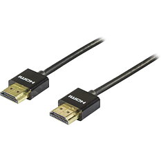Deltaco tunn HDMI-kabel, 0,5m, 4K, 3D, svart