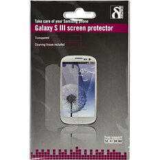 DELTACO transparent skärmskydd till Samsung Galaxy S III, rengöringsduk