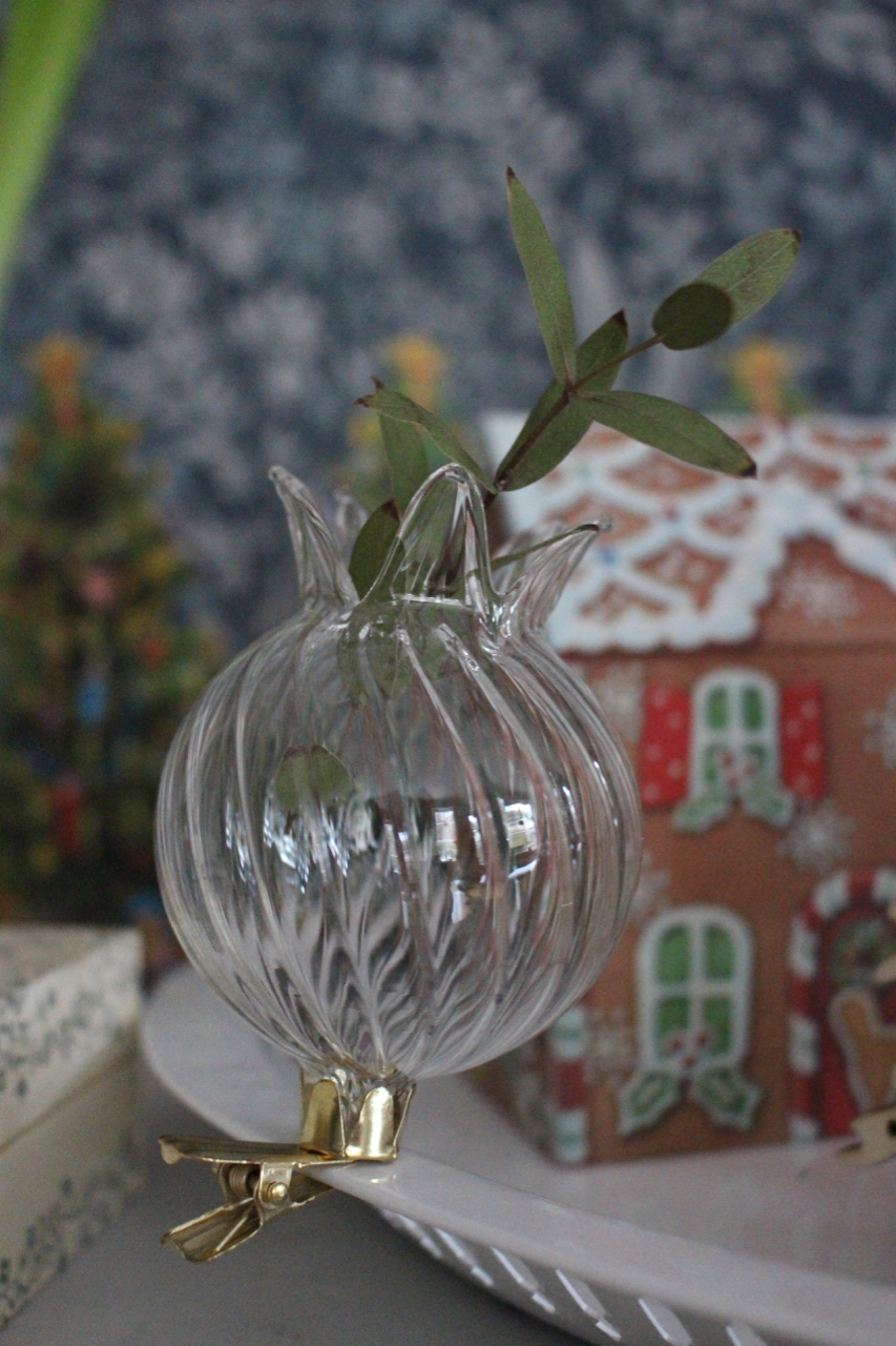 Glasvas med clip, stor