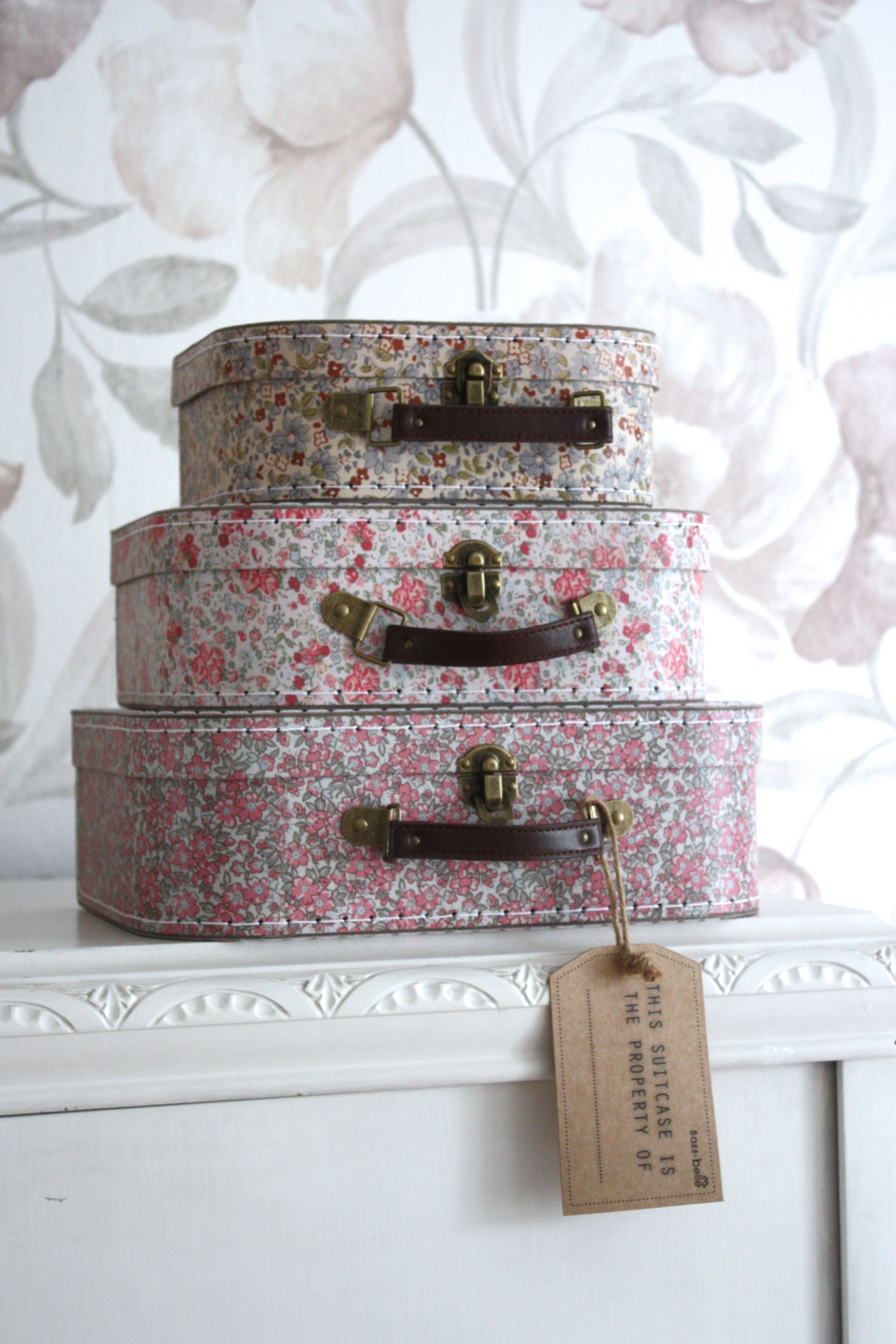 Väskor med blommor, 3 st (set)