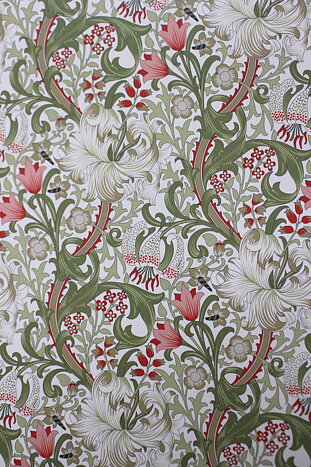 William Morris, grön rosa vit